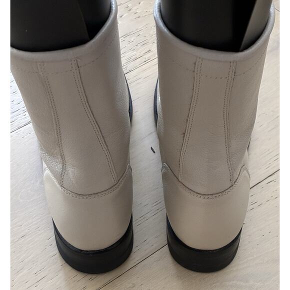 JUSTIN USA Western Kiltie Lace Up Leather Work Roper Boots Size 6 High Top Shoes - Picture 4 of 8